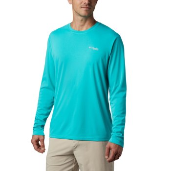 Pánské Mikiny Columbia PFG Zero Rules Long Sleeve Světle Tyrkysové OEXKAS071